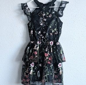 NWT Black floral holiday dress